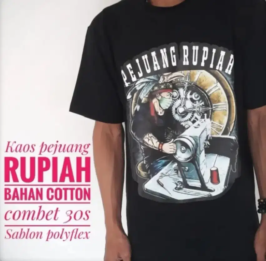 Kaos pejuang rupiah/kaos pria bahan cotton 30s