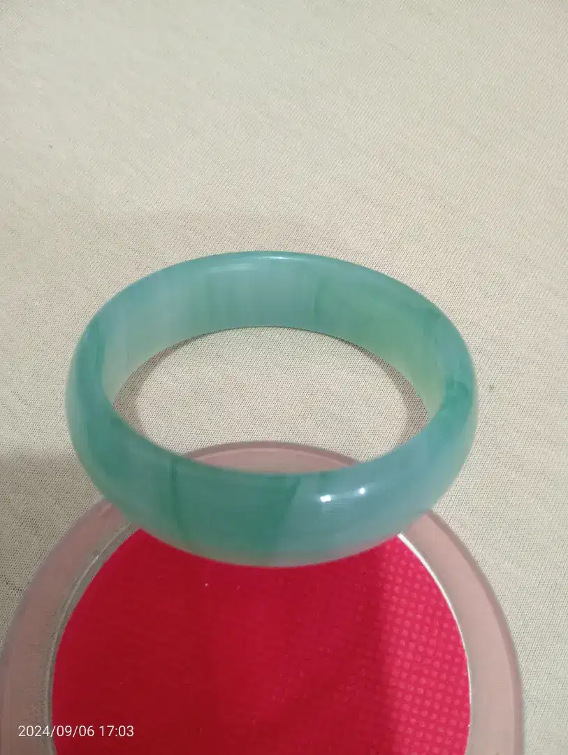 Gelang giok hijau asli china no box no sertifikat Krn bawa langsung