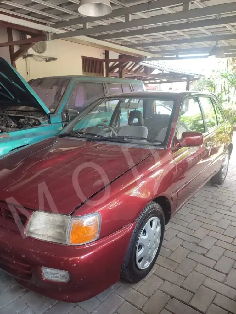 starlet kapsul turbo look 1996 merah marun full original seg 1.3 mt