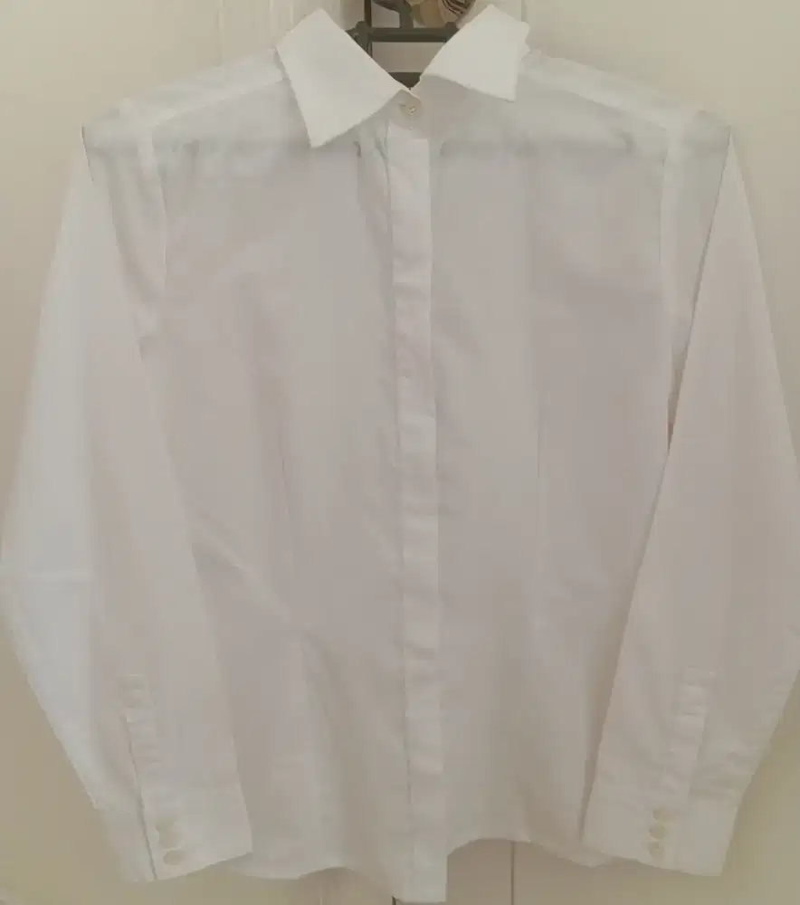 Valino Donna Kemeja Lengan Panjang Wanita White Long Sleeve Shirt