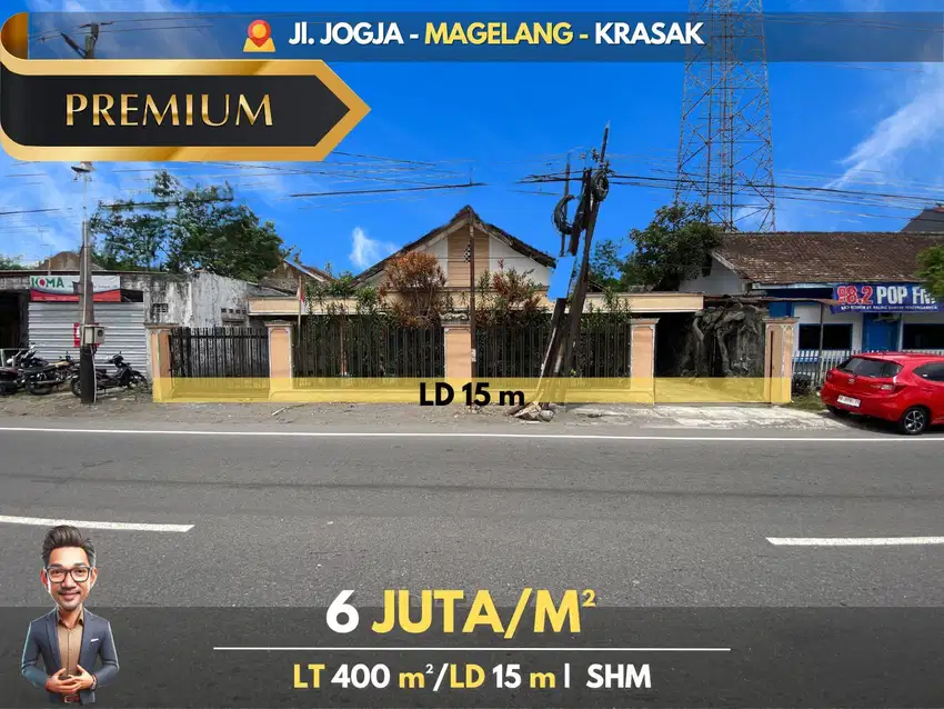 Tanah Istimewa Bonus Rumah Lama di Tepi Jalan Magelang km. 23