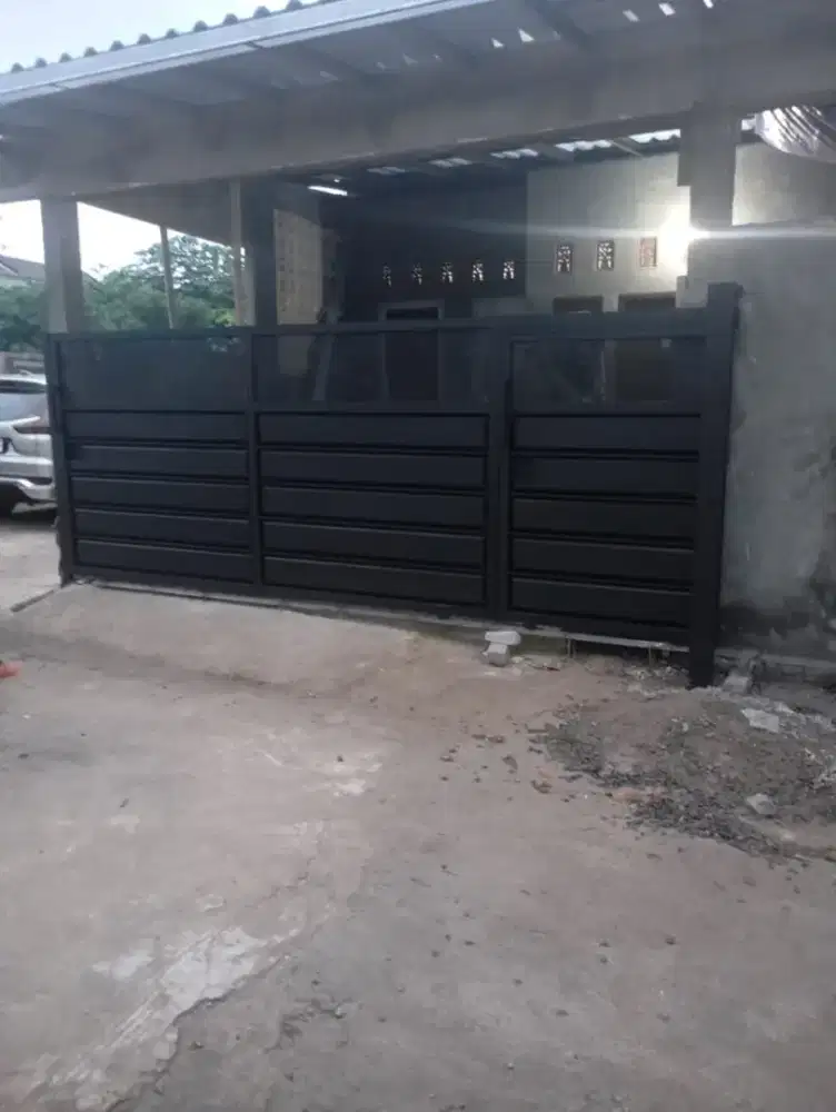 Tralis besi ful plat gerbang rumah