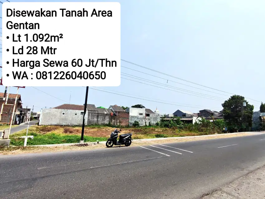 Di Sewakan Tanah Area Gentan, Dekat Luwes, Laweyan, Purwosari