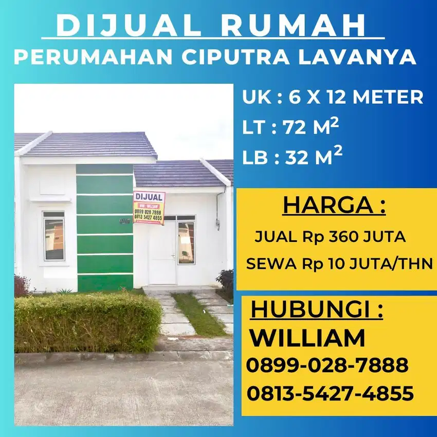 DI JUAL / DISEWAKAN RUMAH MURAH CIPUTRA LAVANYA GOWA MAKASSAR