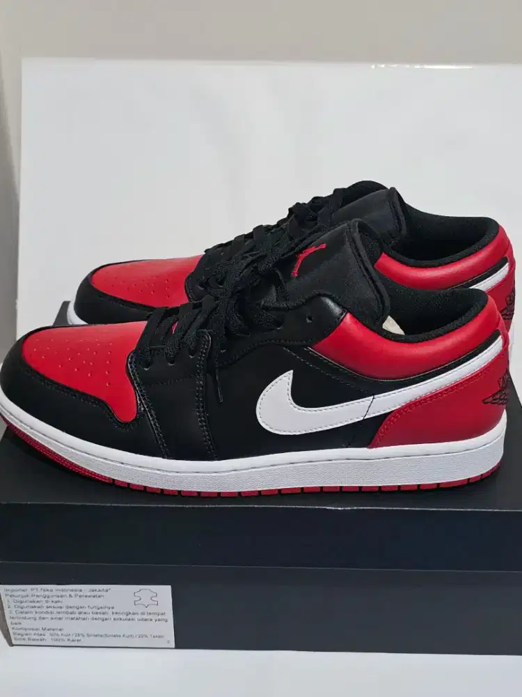 AIR JORDAN 1 LOW ALTERNATE BRED TOE LIKENEW