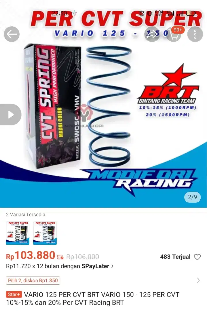 Jual per cvt BRT 1000 rpm