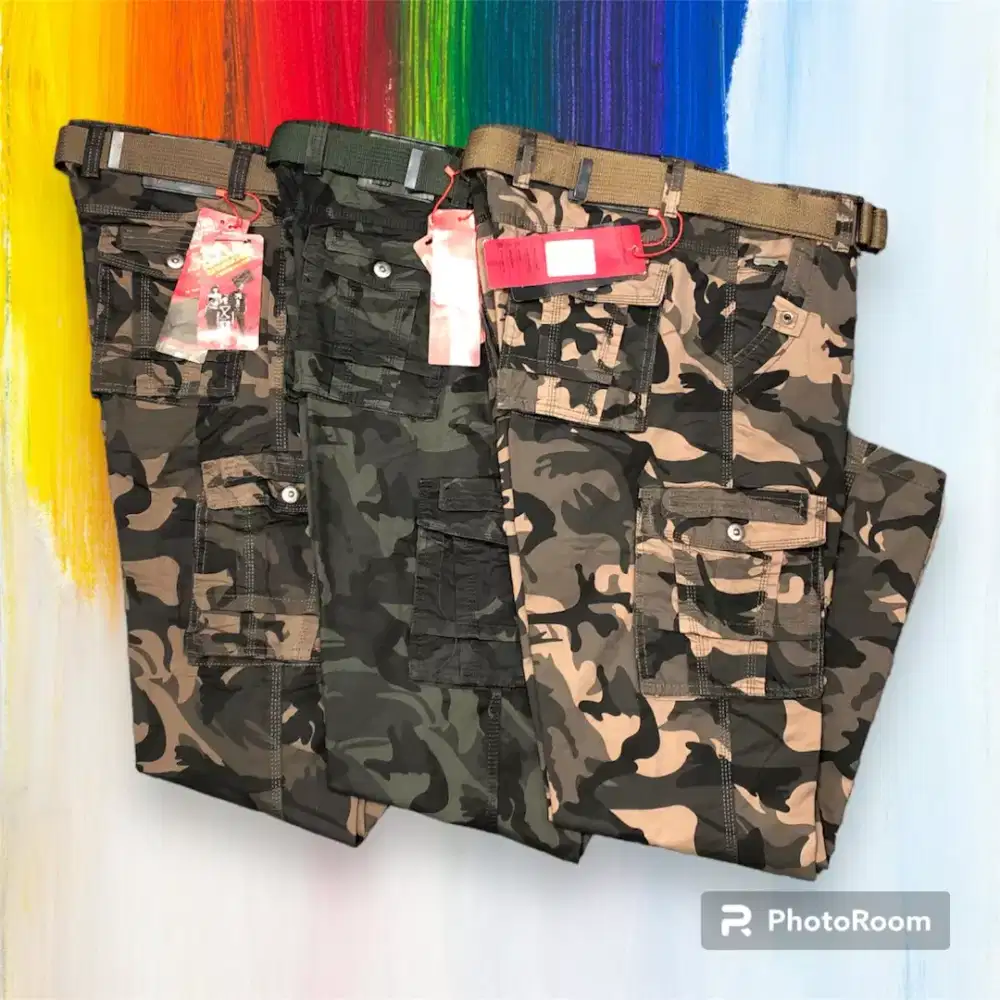 Celana cargo loreng import