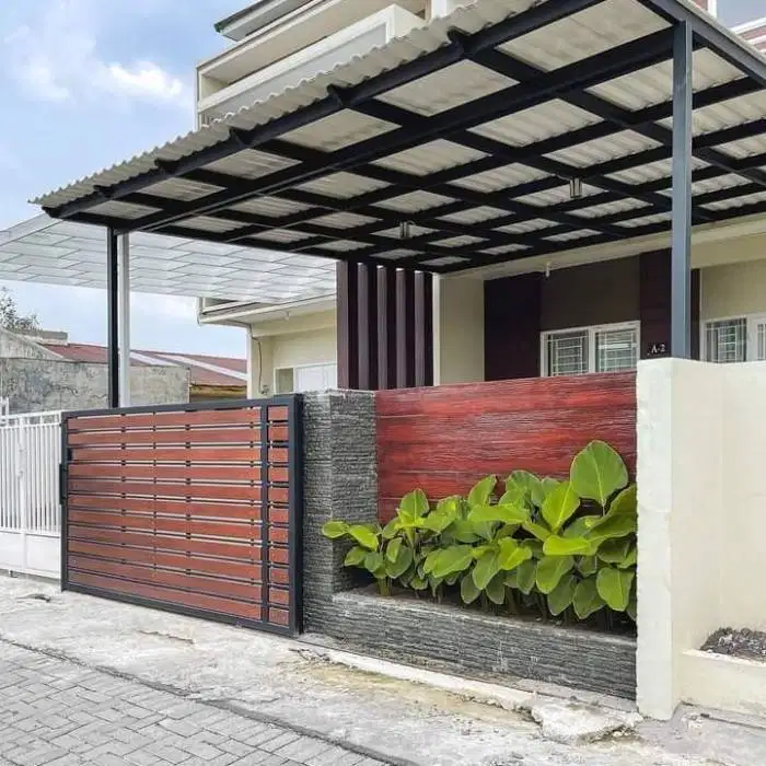 kanopi besi hollow galvanis atap alderon double