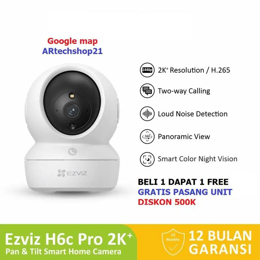 Camera indoor CCTV WIFI EZVIZ H6C pro 4MP BUY 1 GET 1 FREE PASANG