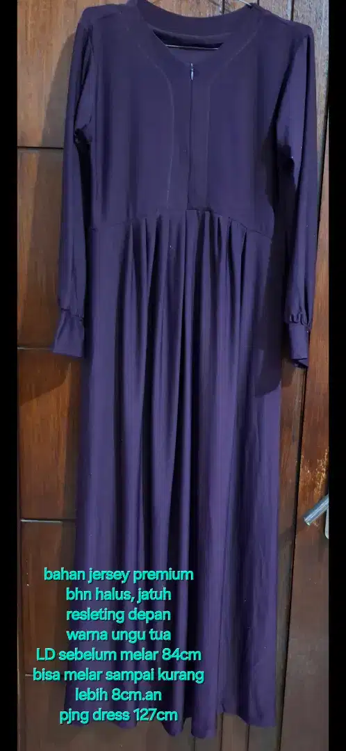 Preloved dress gamis bahan jersey