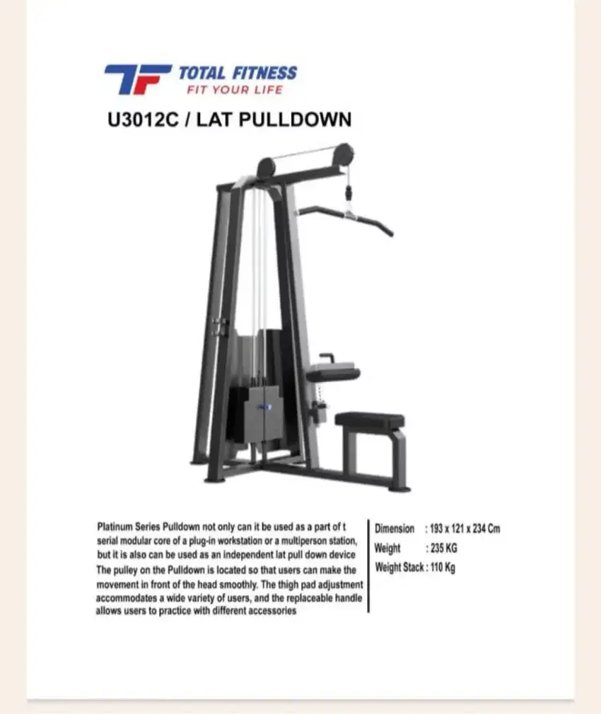 Lat pull down platinum series