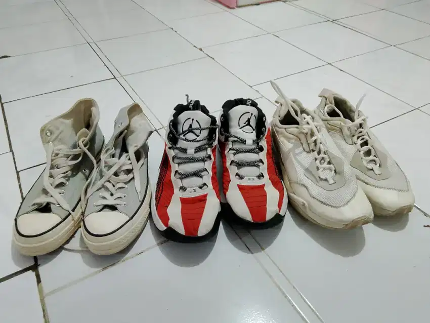 Sepatu Second Puma, Converse, dan Air Jordan