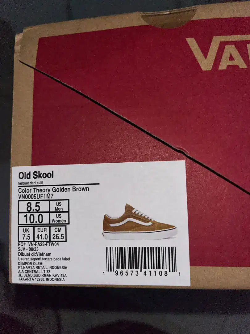 Sepatu Vans Old Skool Color Theory Golden Brown BNIB Original