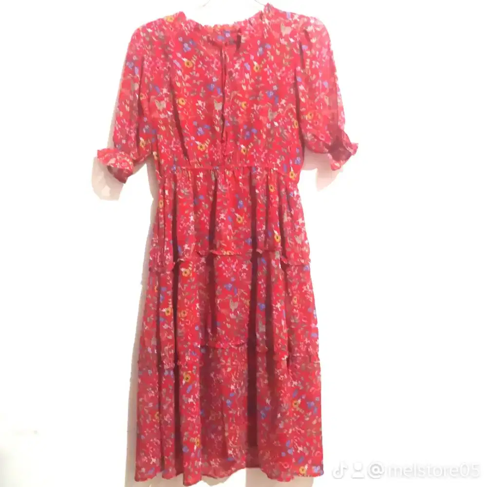 Dress sifon motif bunga