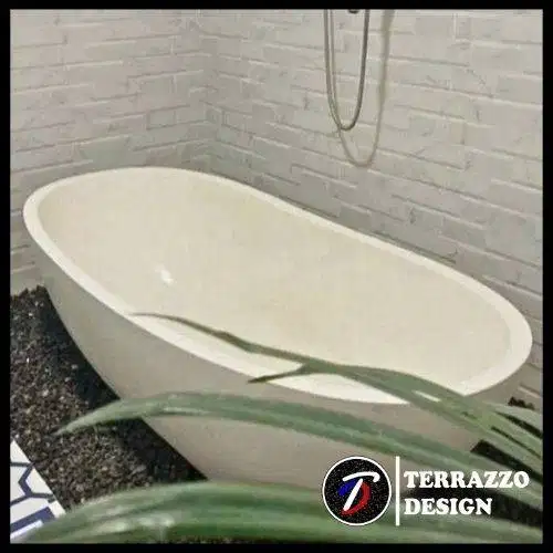 bathtub minimalis mewah marmer teraso terrazzo