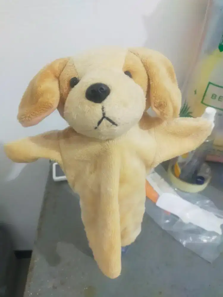 Boneka funny dog cream edition