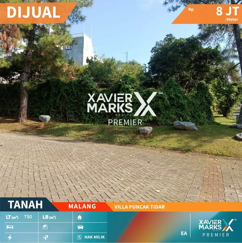 Tanah Kavling Dijual di Villa Puncak Tidar, Malang