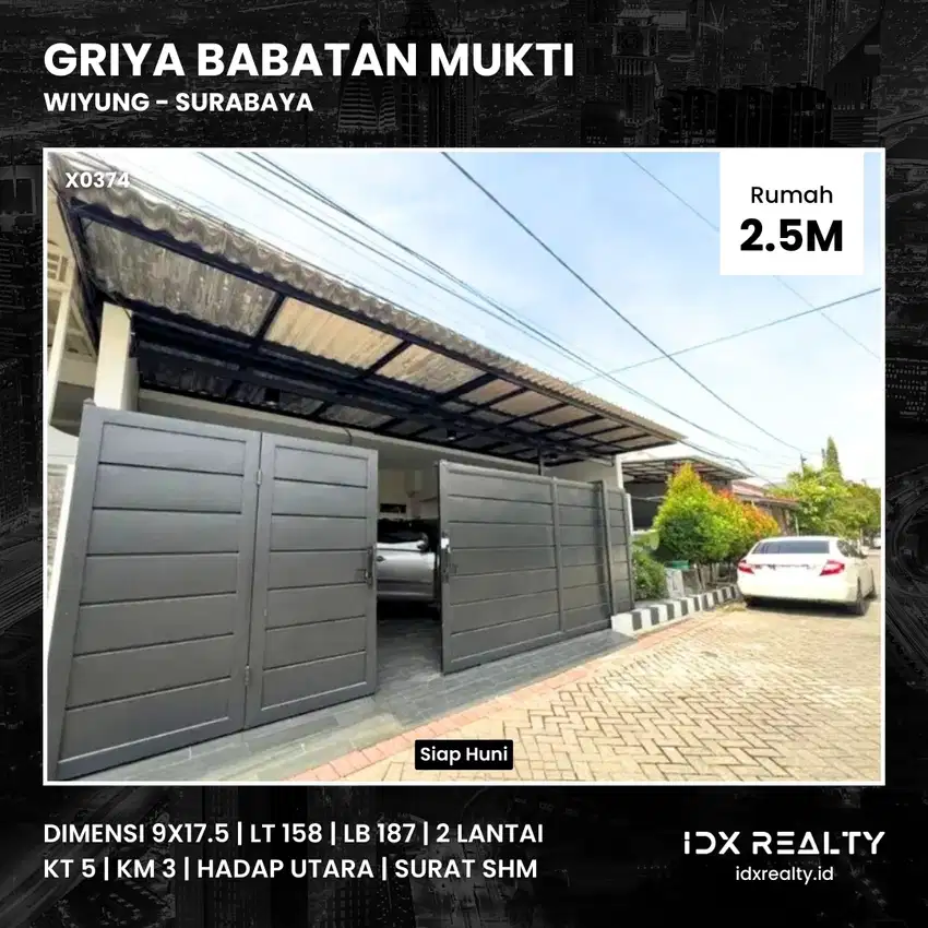 JUAL RUMAH Griya Babatan Mukti Surabaya Siap Huni dkt Pratama Wiyung