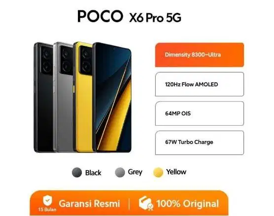 POCO X6 Pro 5G | Dimensity 8300-Ultra 120Hz FIow AMOLED 67W Turbo Char