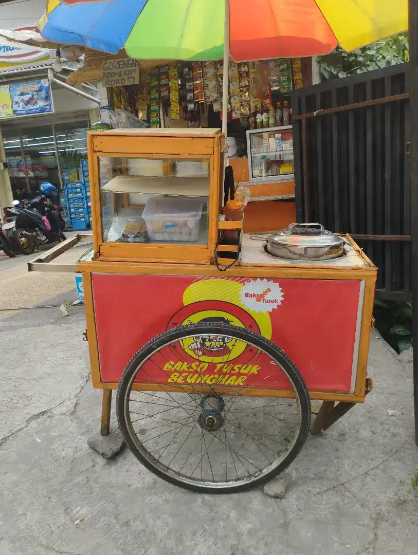 Gerobak jualan pentol,cilok,bakso tusuk