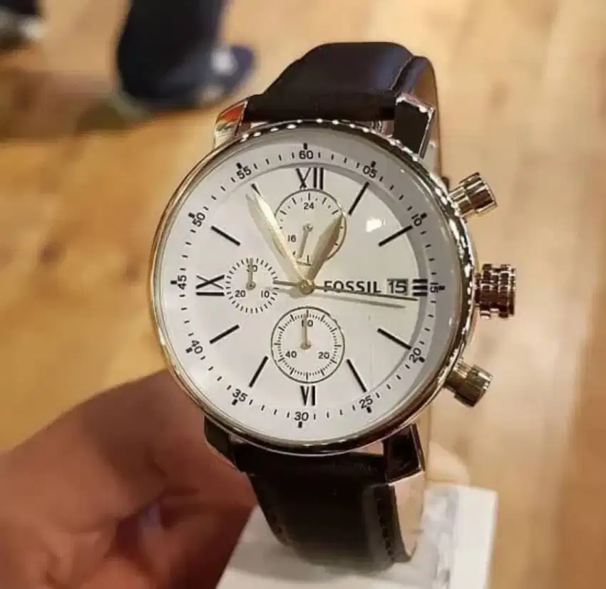 FOSSIL RHETT chronograph brown leather