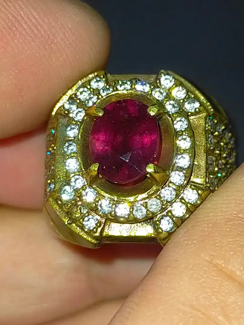 Batu garnet rhodolite Srilanka 2.59 crat ring Kuningan micro memo MRI