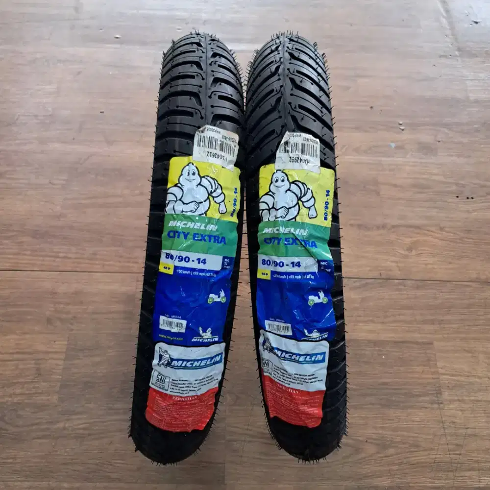 BAN MOTOR BARU MERK MICHELIN CITY EXTRA TL 80/90 -14 M/C 46P