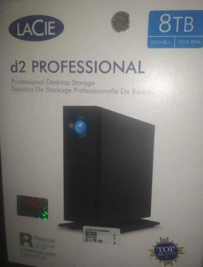 Harddisk external lacie d2 profesional 8 TB garansi on 15 maret 2028