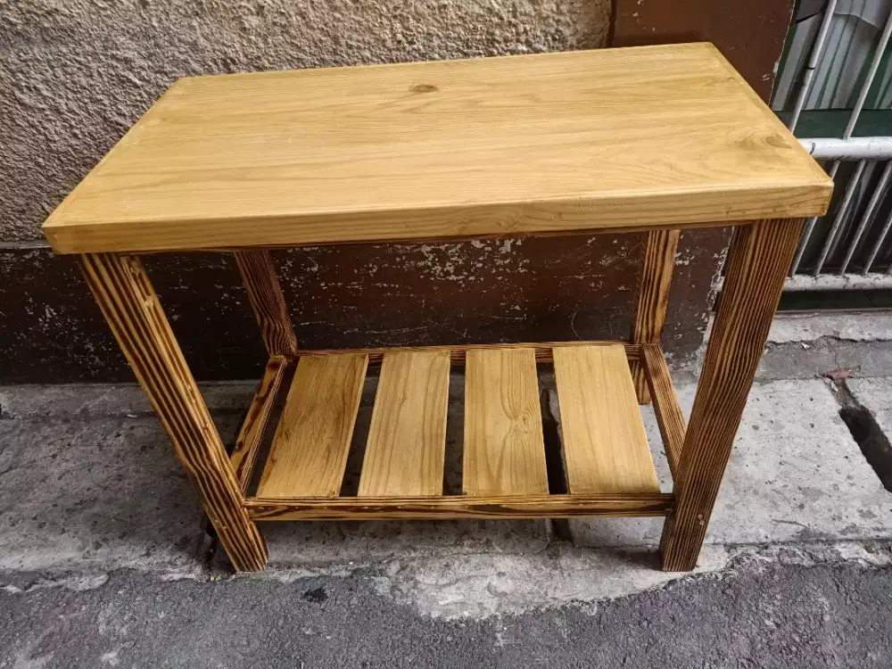 Meja/rak  kayu jati landa