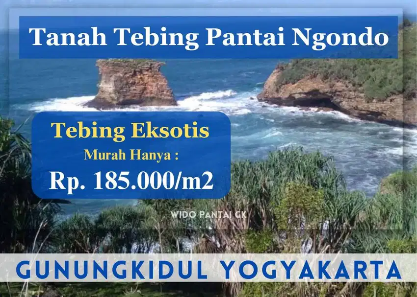 Dijual Tanah Tebing Murah Pantai Ngondo Gunungkidul Yogyakarta