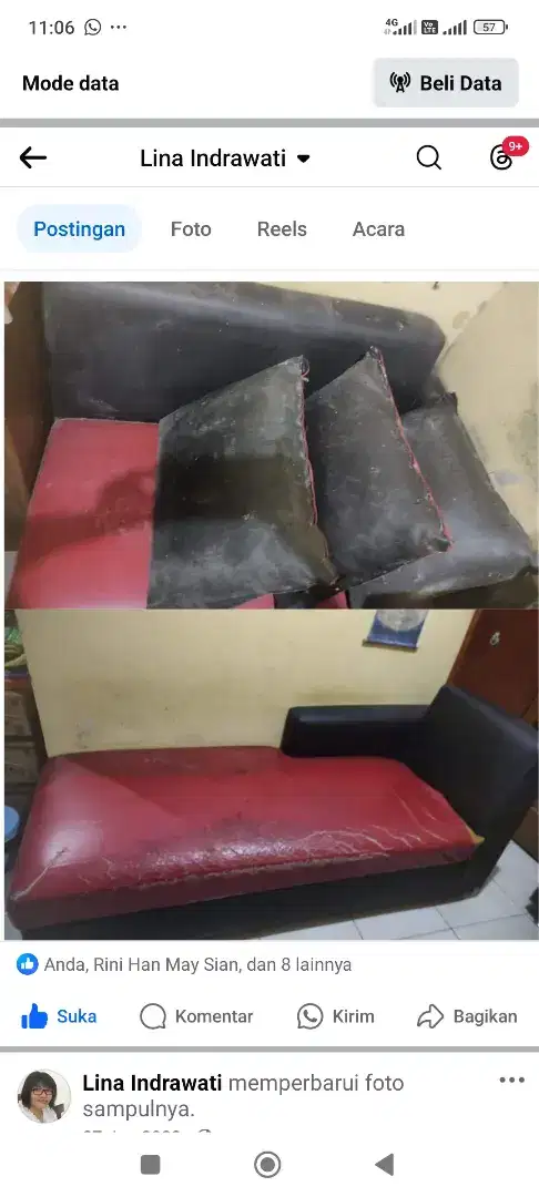 Sofa bekas +meja