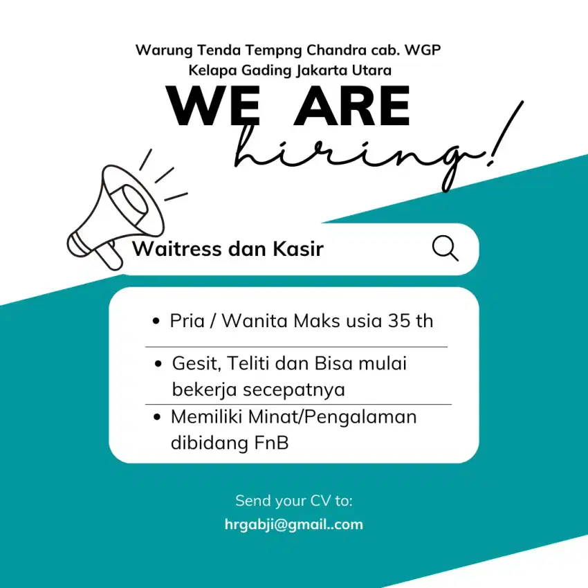 Loker Waitress / Kasir