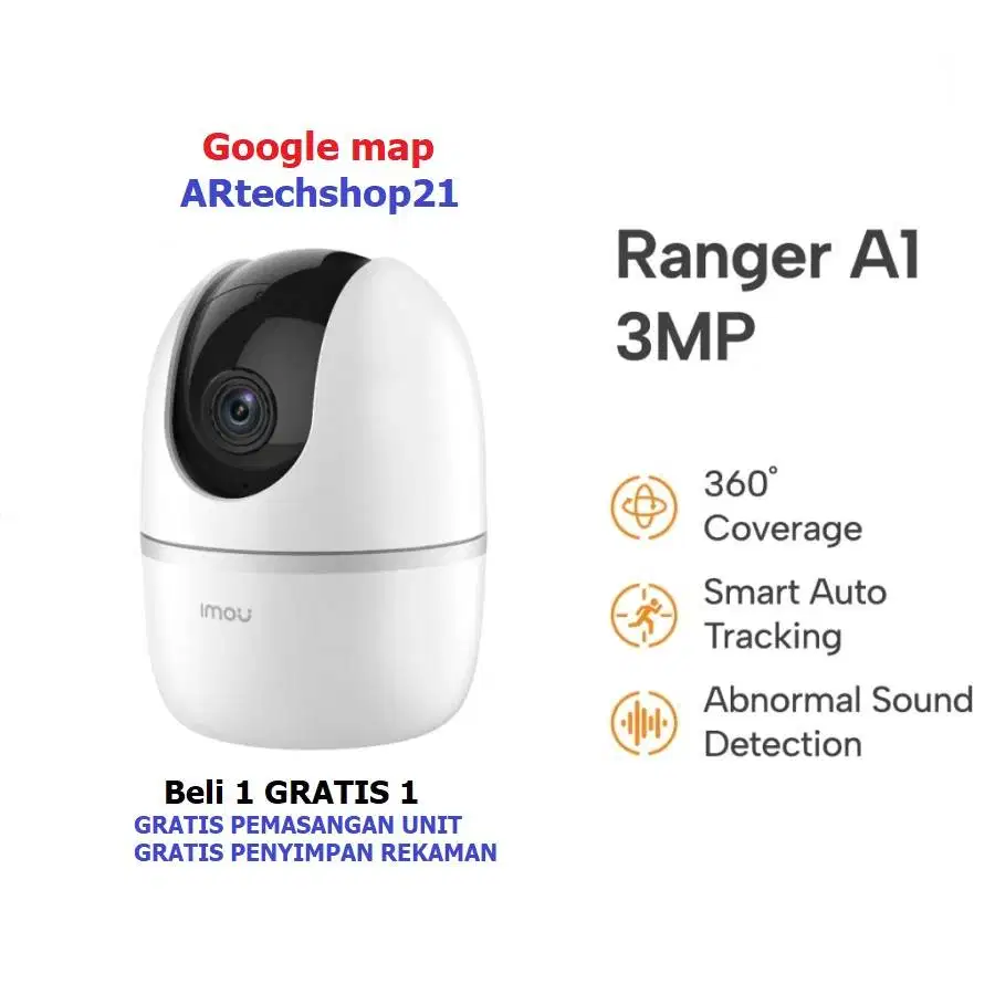CAMERA CCTV INDOOR WIFI IMOU 3MP A1 GRATIS PEMASANGAN
