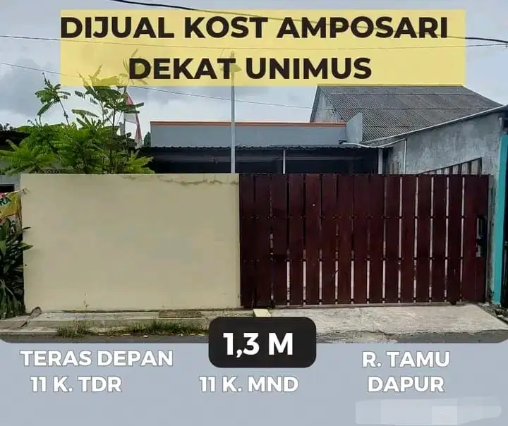 Kost di amposari dekat kampus Unimus, swalayan ADA Fatmawati