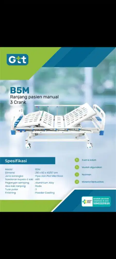 Ranjang import 3 cranck deluxe abs