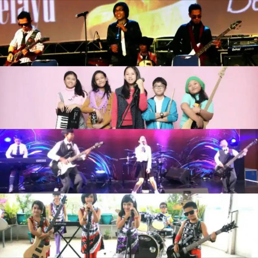 Kursus Les Privat Musik Vokal Gitar Kibord Piano Bass Drum dan Band