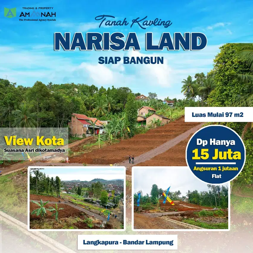 TANAH KAVLING BANDAR LAMPUNG SIAP BANGUN VIEW KOTA