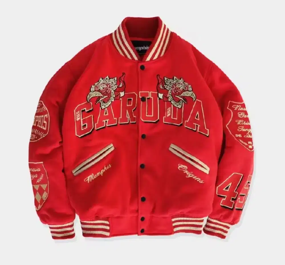 VARSITY JAKET JACKET GARUDA RED MEMPHIS ORIGINS LIMITED EDITION