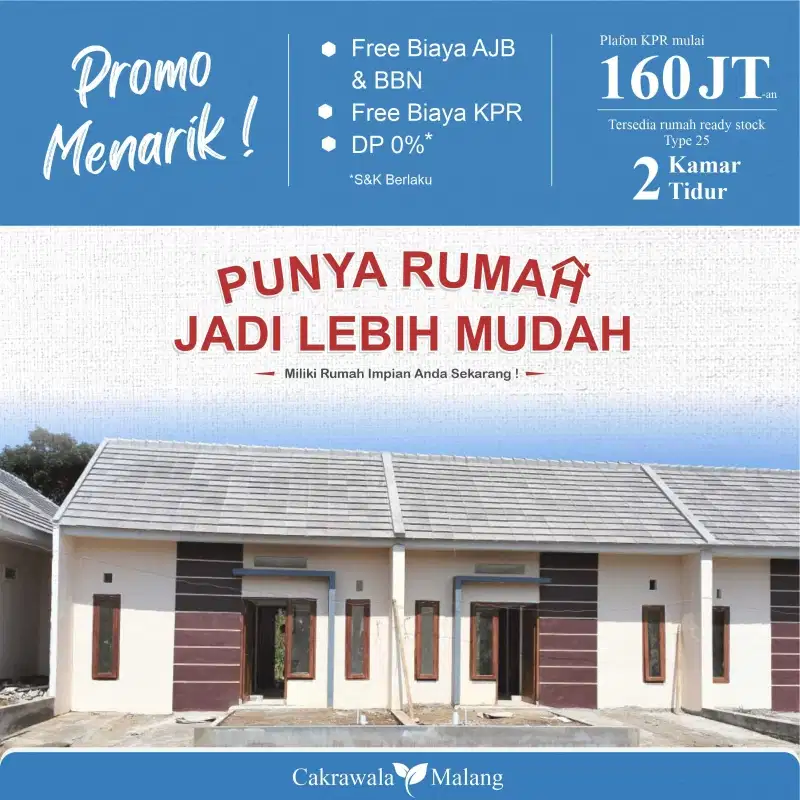 PROMO TERBATAS! RUMAH DP 0 ANGSURAN FLAT SAMPAI LUNAS