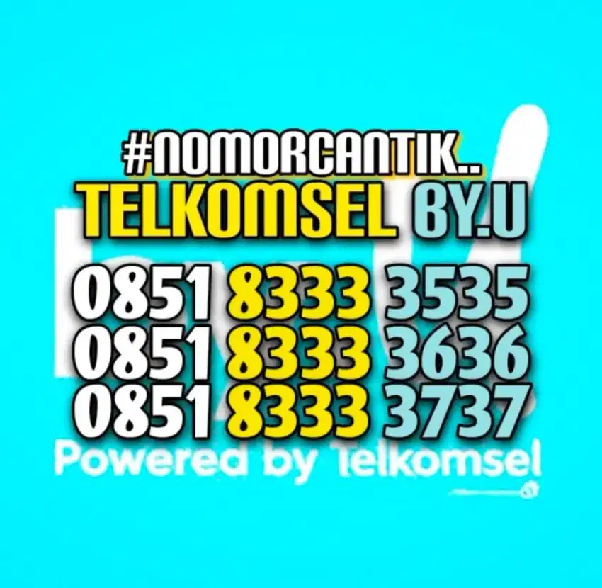 (bisa COD) nomor CANTIK kartu TELKOMSEL by.U byU HOKI RAPI #333