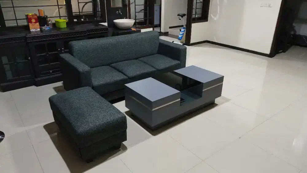 Sofa ruang keluarga tamu minimalis modern kain