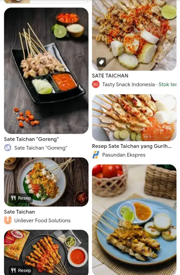 Jual resep sate taichan istimewa