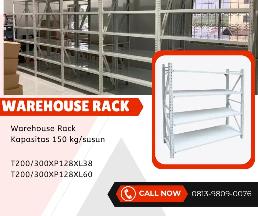 Rak Gudang Besi/ Rak Gudang Dokumen Kantor 5 Level T200XP128XL38Cm
