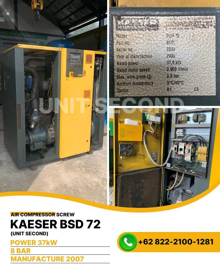 Kompresor Screw KAESER BSD 72 37 kW 50 Hp 8 Bar