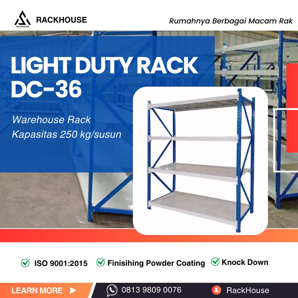 Rak Gudang 4 susun Rak Industrial Besi (T200XP200XL60) Rak Dachang