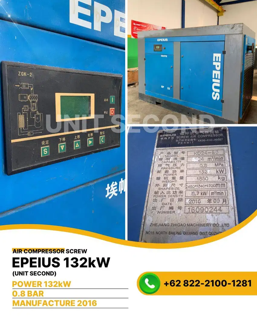 Kompresor Screw EPEIUS KD24-8G 132kW 180Hp 8Bar