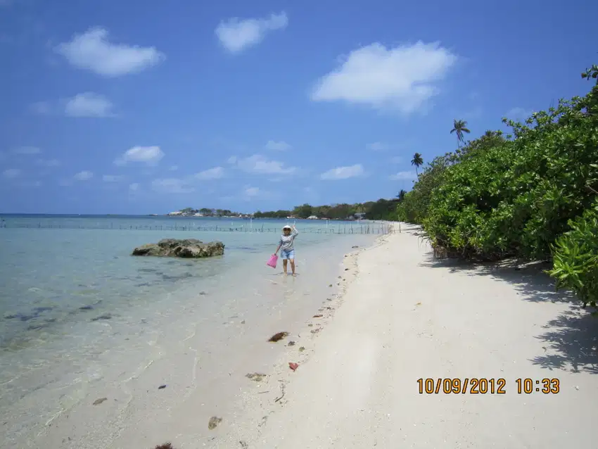 Murah-Tanah Beachfront/Tepi Pantai lebar 300m,Pasir Putih di Belitung