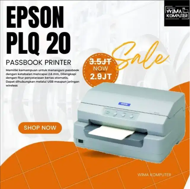 PASSBOOK PRINTER EPSON PLQ 20 FULLSET BAGUS BERGARANSI