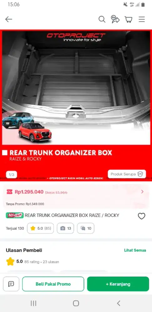 Rear trunk organizer Raize 95%