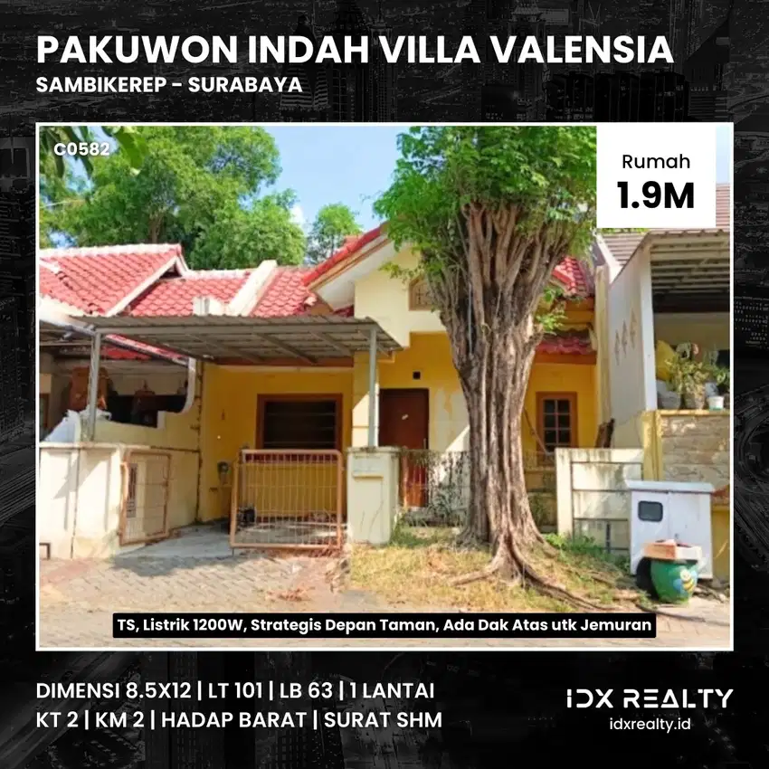 JUAL RUMAH Pakuwon Indah Villa Valensia Sambikerep Surabaya Tusuk Sate